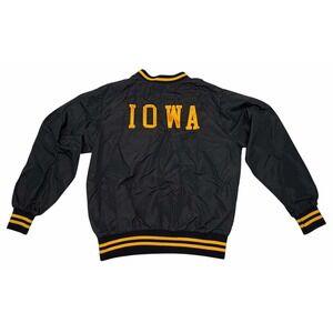 VINTAGE IOWA HAWKEYES Black Pullover Windbreaker Jacket Men's Medium Sport King